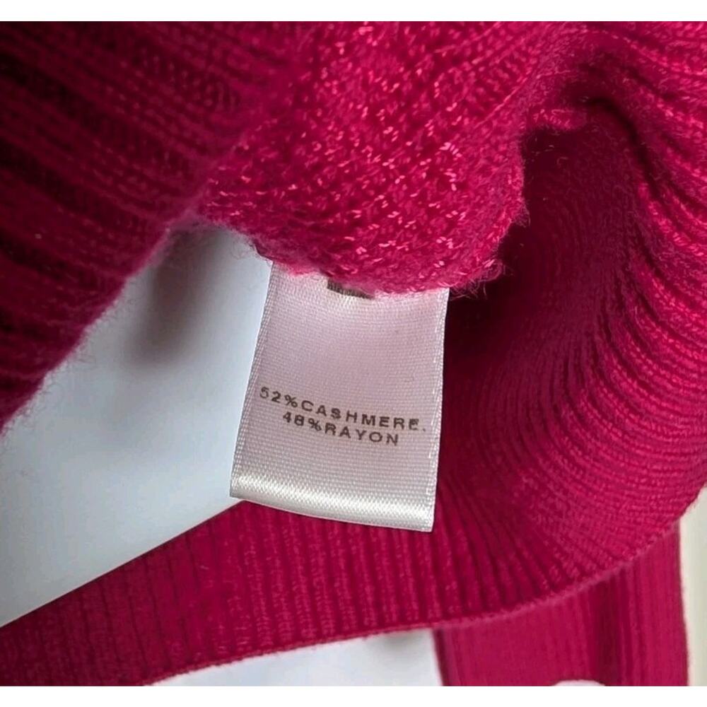St John Sweater Womens Dark Pink Giraffe Gold Full Zip Cashmere Blend Jacket M - Picture 6 of 7